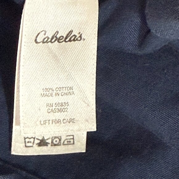 Cabelas Mens Long-Sleeve Button-Up Shirt Denim Blue Size L 100% Cotton Two Pocke - Picture 5 of 5